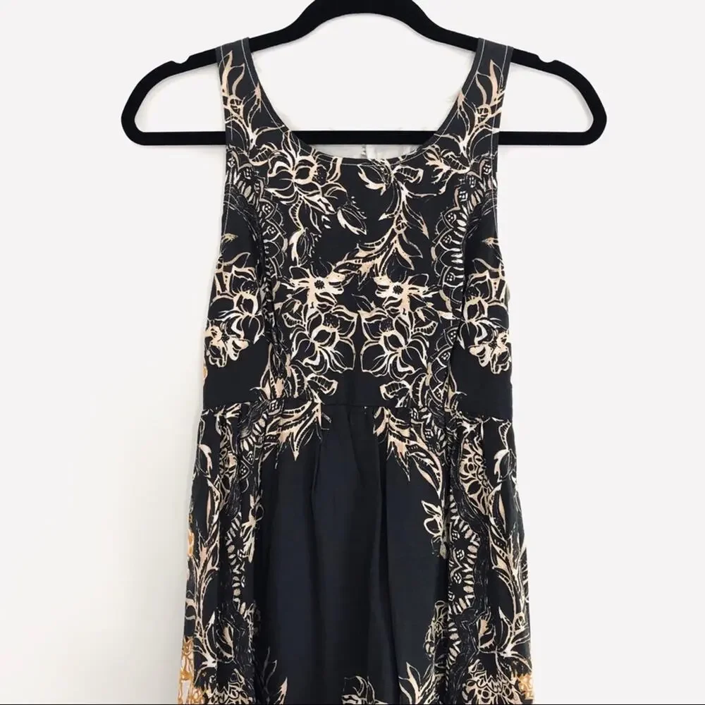 FREE PEOPLE Vintage Y2K Open Lace Back High Low Tank Mini Tea Sundress Size XS